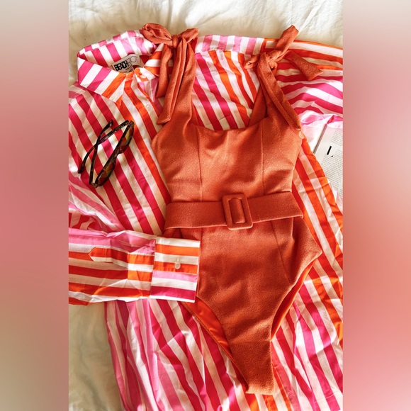 Revolve Beach Riot Alex Top / Cover Up- Sunset Stripes Sz s/m - Picture 7 of 16